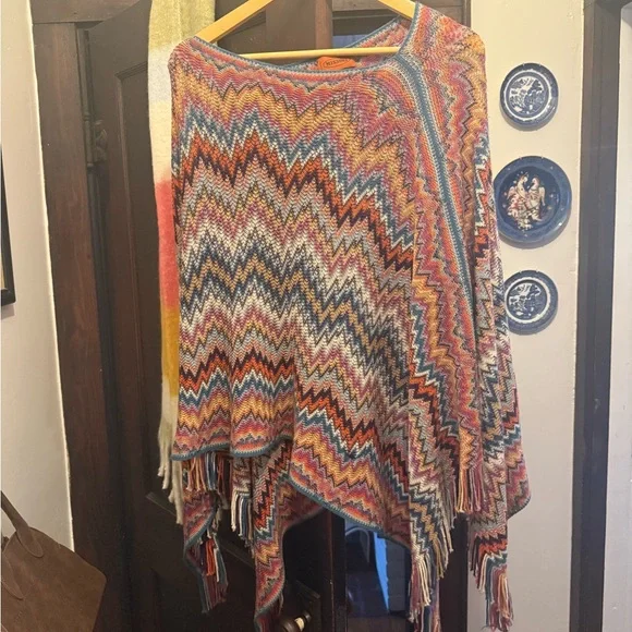 Missoni 100% Wool Poncho RARE VINTAGE - Picture 4 of 5